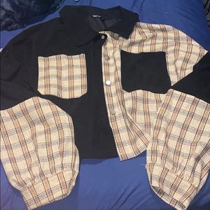 cropped flannel jacket